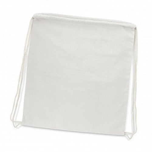 Cotton Drawstring Backpack - Set of 10 (White)
