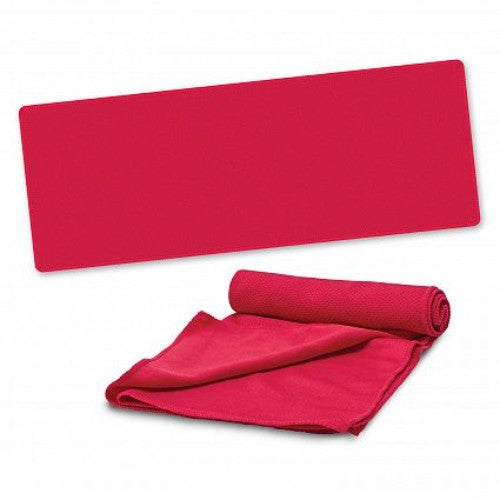 Active Cooling Sports Towel with Pouch - Set of 10 (Red)