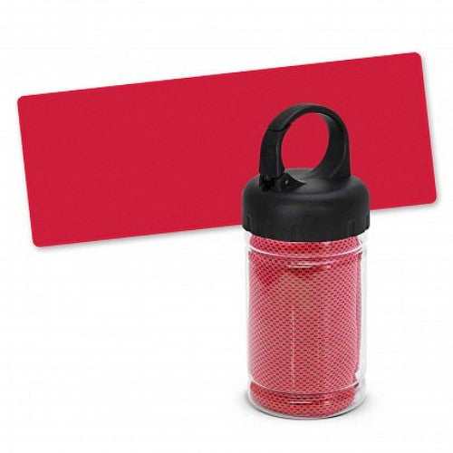 Active Cooling Sports Towel with Tube Holder - Set of 6 (Red)