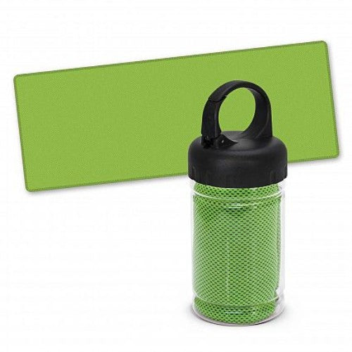 Active Cooling Sports Towel with Tube Holder - Set of 6 (Bright Green)
