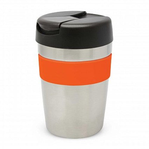 Java Vacuum Cup with Band - 340ml (Silver / Black / Orange)