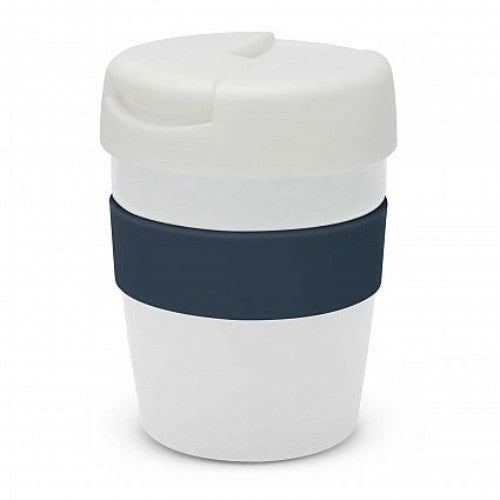 Java Vacuum Cup with Band - 230ml (White / Navy)