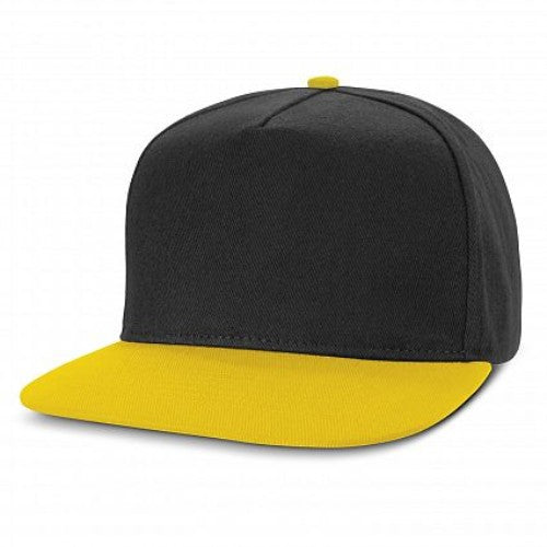 Crusade Contrast Flat Peak Cap - Set of 6 (Black / Yellow)