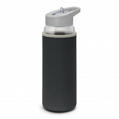 Elixir Glass Drink Bottle with Sleeve (Clear / Black)