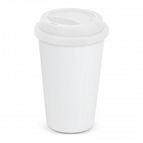 Aztec Double Wall Coffee Cup (White / White)