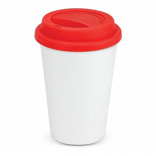 Aztec Double Wall Coffee Cup (White / Red)