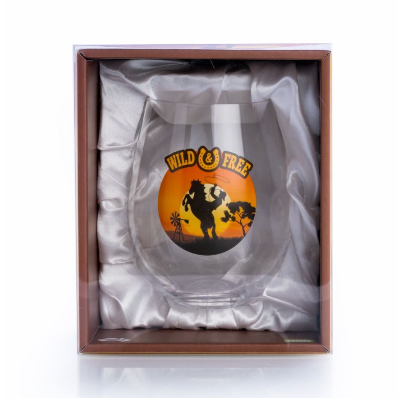 Stemless Wine Glass - Wild and Free (13cm)