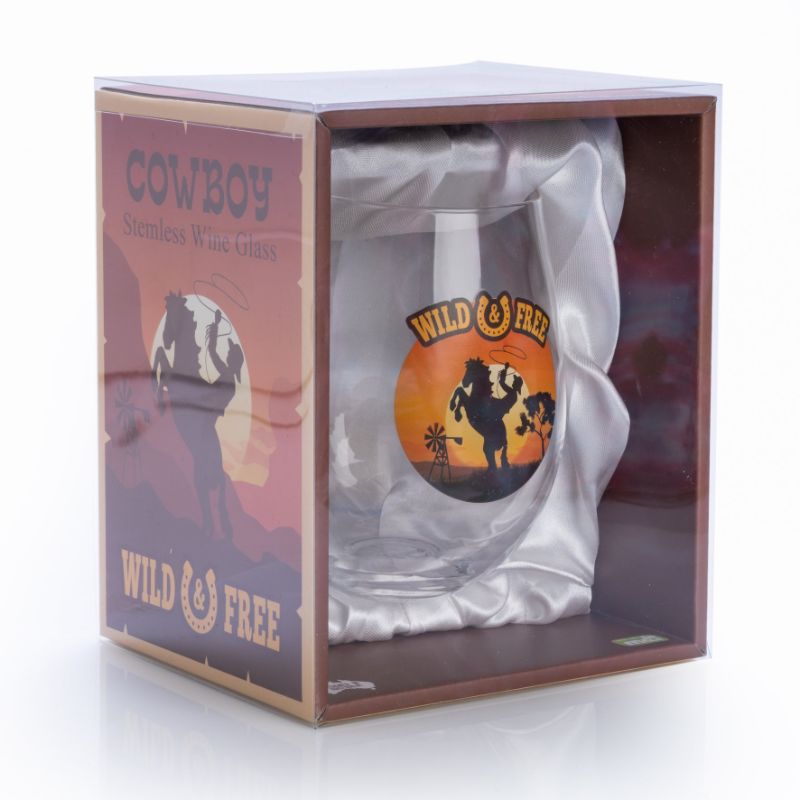 Stemless Wine Glass - Wild and Free (13cm)