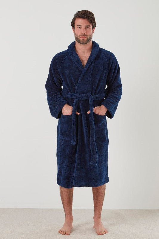 Bathrobe / Robe - MANOR MEN Navy (Small) - BAKSANA
