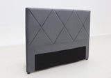 Metro Diamond Stitched Double / Queen Headboard Velvet Charcoal