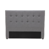 Crest Tufted Stitched Double / Queen Headboard Fabric Charcoal