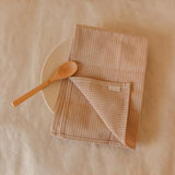 Akiiko Stripe Woven Kitchen Towel- Fawn - Set of 2