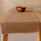 Akiiko Jute Table Top Set - Brown Jute Placemat, Runner, Coaster - Triangle