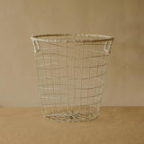 Akiiko Metal Laundry Basket with Bleached Jute Detailing - Large