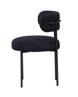 Oscar Black Boucle Dining Chair 45cm Black Boucle Polyester