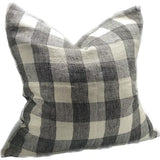 Linen Cushion Cover Ivory / Charcoal 550x550mm