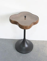 Clover Side Table withglass Lid Walnut / Black 360x325x510mm