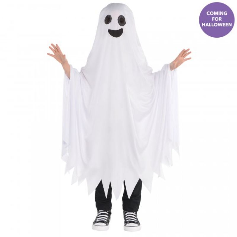 Costume Ghost Cape for kids, lightweight and flowing, perfect for Halloween fun and imaginative play.