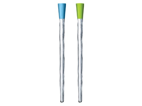 Corkcicle Coloured water bottle, 30cm long, BPA-free with freeze gel, keeps drinks chilled in vibrant random colors.