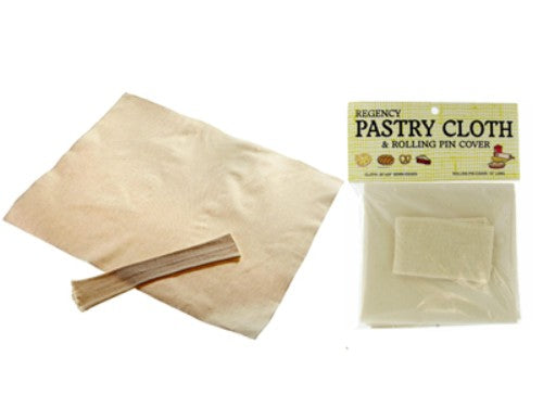 Pastry cloth and rolling pin cover set for effortless baking; absorbs flour for light, flaky dough.