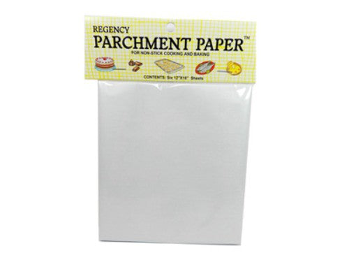 Premium white parchment sheets, 12” x 16”, non-stick, perfect for baking and crafting, pack of 6 units.