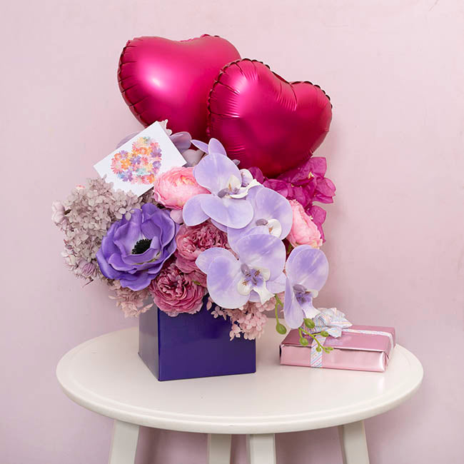 Mini Posy Box Gloss Autolock Base Pk25 Violet (13x12cmH)