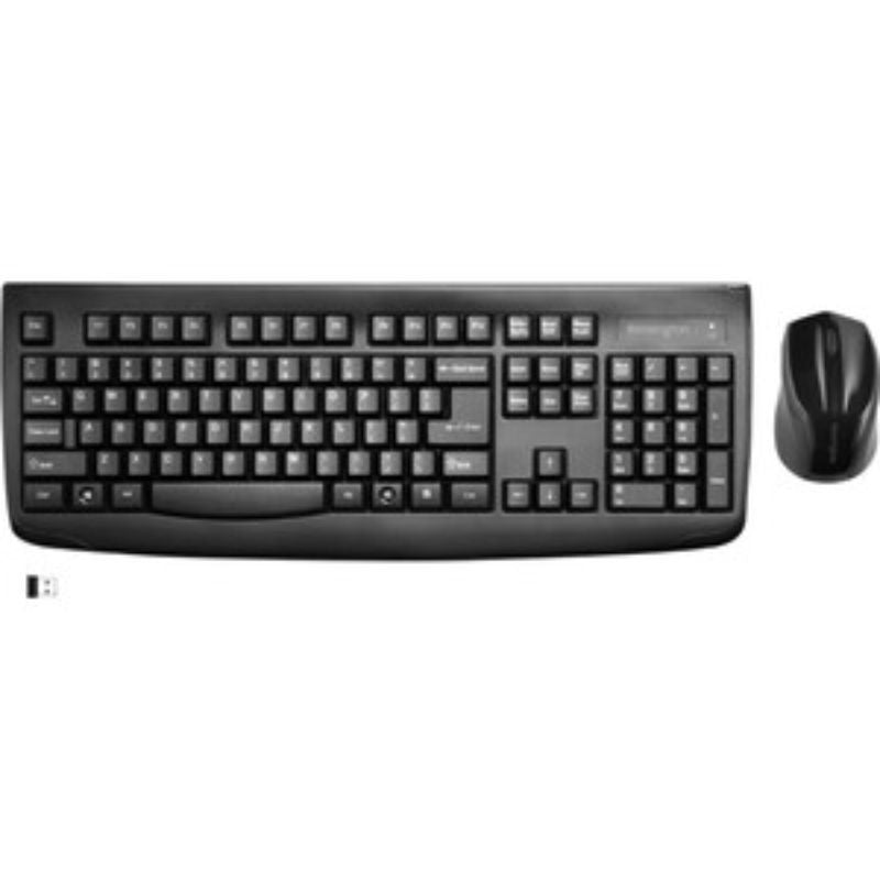 Kensington Pro Fit Wireless Desktop Set - USB Membrane Keyboard & Ambidextrous Mouse - 2.4 GHz