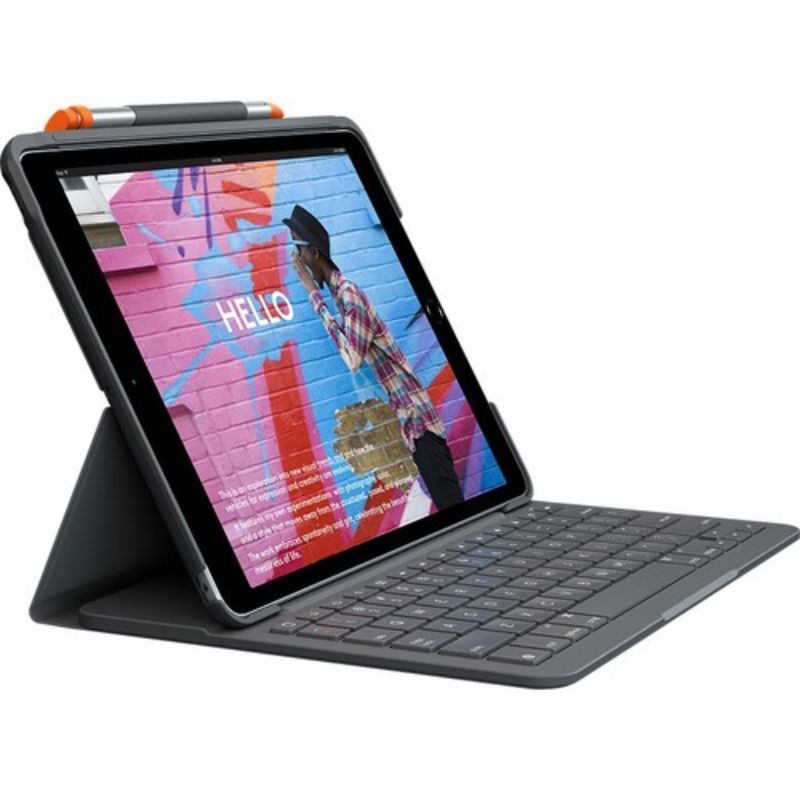 Logitech Slim Folio Keyboard Case for iPad 7th, 8th, 9th Gen - Durable, Functional, Multi-Mode