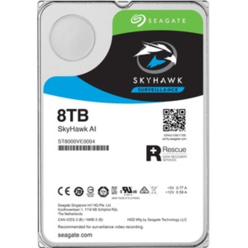 Seagate SkyHawk AI 8TB Hard Drive - 3.5" Internal SATA HDD for NVR & Surveillance Systems