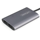 StarTech Thunderbolt 3 to Dual DisplayPort Adapter - Connect 2 x 4K Monitors, 8K Support