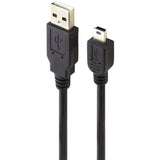 Alogic 5m USB 2.0 Type A to Mini B Male Cable for Data Transfer & Charging - Black