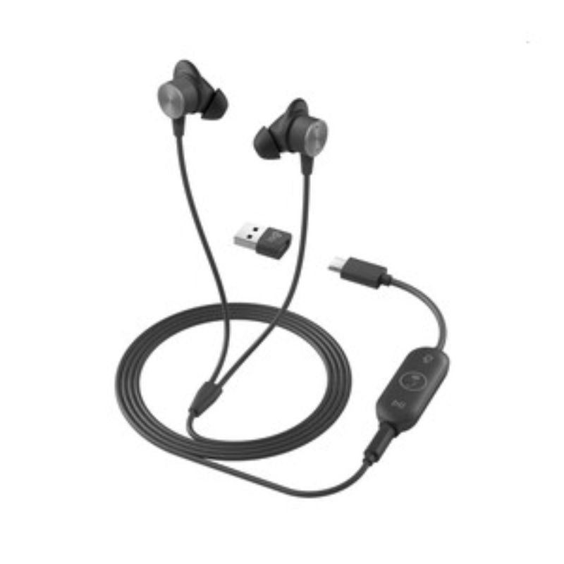 Logitech Zone Wired Earbuds - Noise-Canceling Stereo Earbuds with USB Type A & C Connectivity