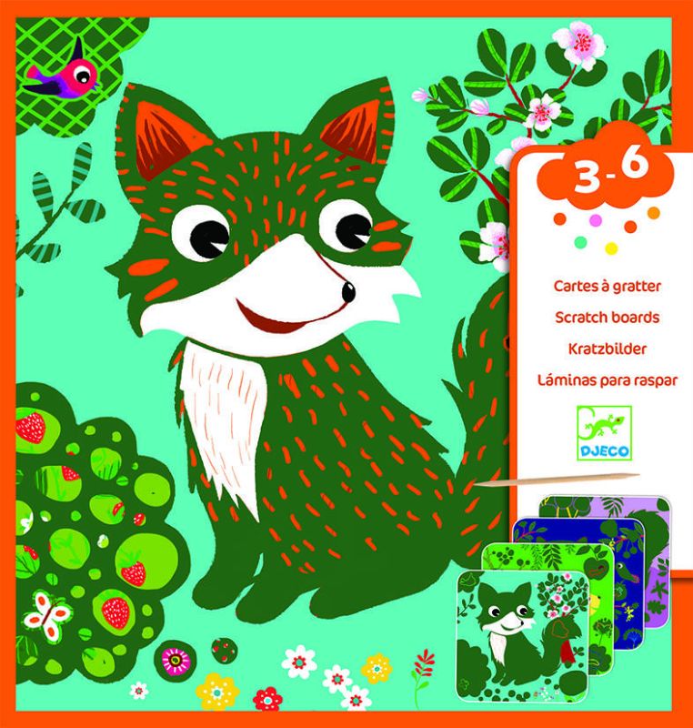 Scratch Art Kit - Creatures Scratch Cards - Djeco