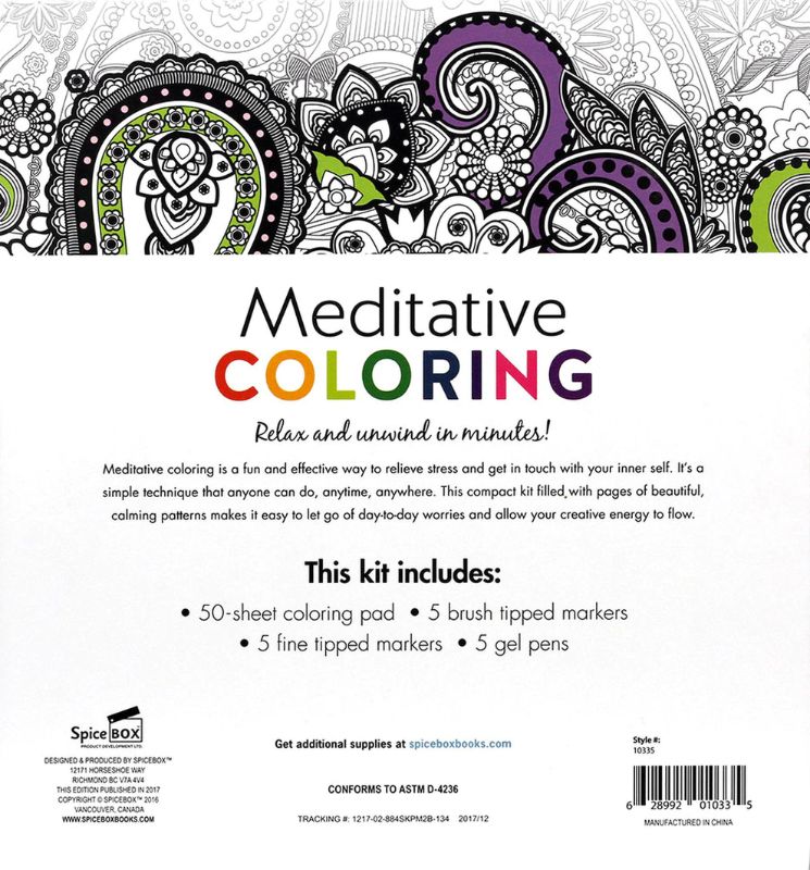 Colouring Set - Sketch Plus Deluxe Meditative Coloring - Spice Box