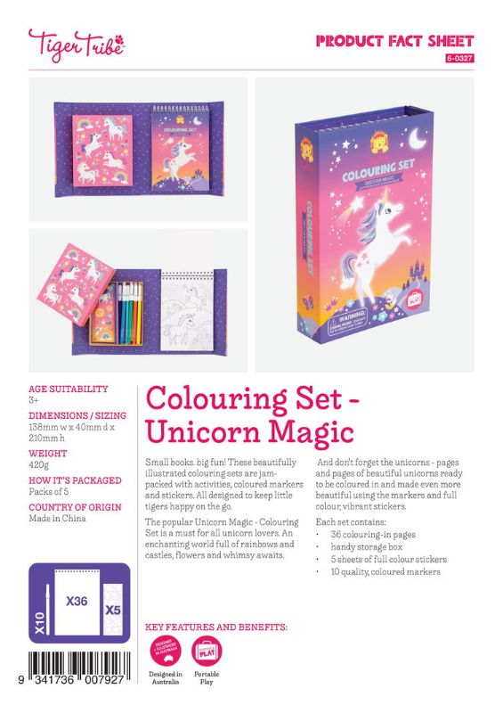 Colouring Set - Unicorn Magic - Tiger Tribe