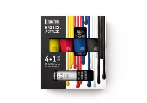 Liquitex Basics Acrylic Paint Set Of 4 X 75ml + 118ml