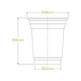 Cup Bioplastic 420ml Clear (97dia x 108mm H) - Biopak - 50PC