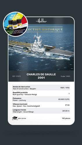 Plastic Model Kit - HELLER STARTER KIT CHARLES DE GAULE