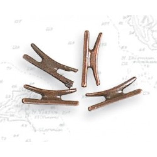 Wooden Ship Kit Fitting - Metal Cleat 12mm (Pack of 7)