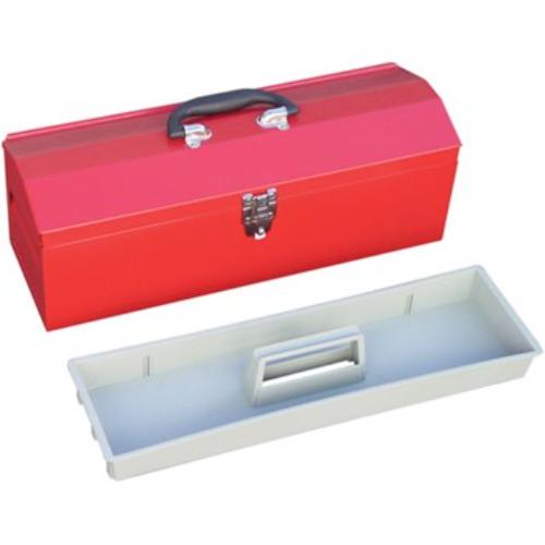 Torin Big Red TB101 Tool Box featuring a tray, durable steel construction, and a comfortable grip handle for easy transport.