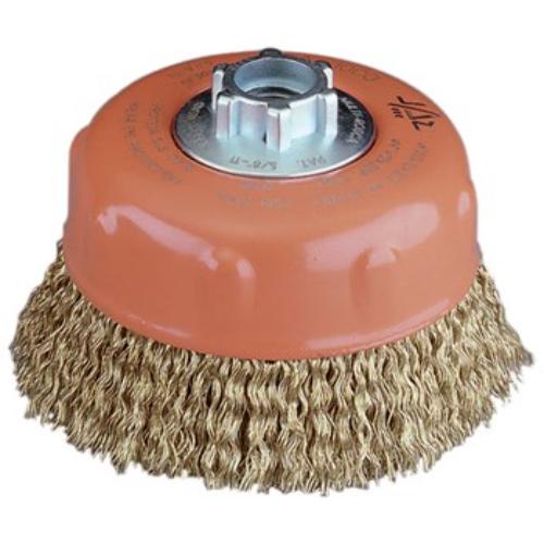 Jaz Cup Brush for surface preparation, 100mm diameter, 0.23mm steel wire, ideal for rust and paint removal on various surfaces.