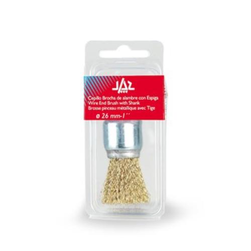 Jaz End Brush 26mm x 30mm, stainless steel wire, 6mm shank, ideal for cleaning hard-to-reach areas and removing debris.