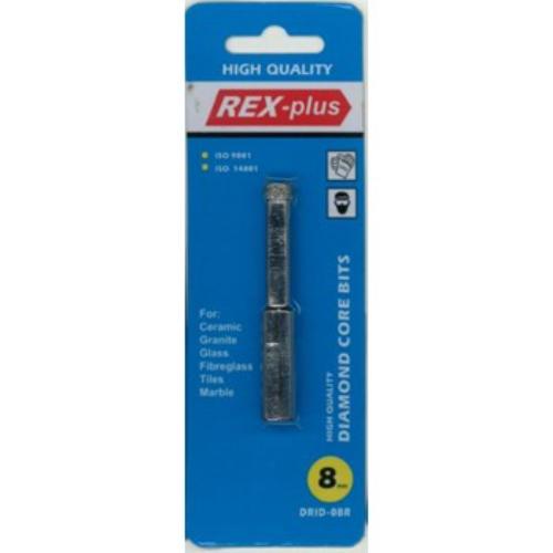 Rex-Plus 5mm x 65mm Diamond Core Drill Bit for precise cuts in glass, ceramics, and stone materials.