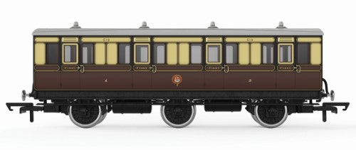 Hornby Trains GWR 6WC 1st Class Coach 519, a detailed Victorian-era model for collectors and railway enthusiasts.