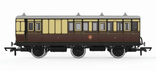 Hornby GWR 6WC 3rd Class Coach 2548, a detailed model representing vintage British rail travel elegance.