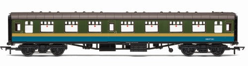 Hornby BR Departmental exMk1 1st Open model, showcasing iconic British rail design with detailed steel construction.