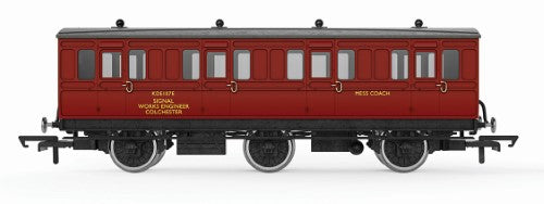 Hornby Trains BR Departmental 6W Crew Coach model, showcasing British Railways Era 8 design, perfect for branch line layouts.