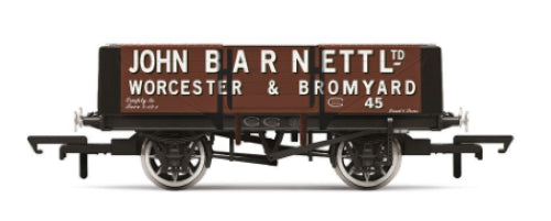 Hornby 5 Plank Wagon John Barnett Era 3, featuring authentic detailing and smooth metal wheels for model train enthusiasts.