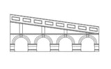Hornby Trains Mid Step Arch Retaining Walls in Engineers Blue, perfect for enhancing model railway landscapes.