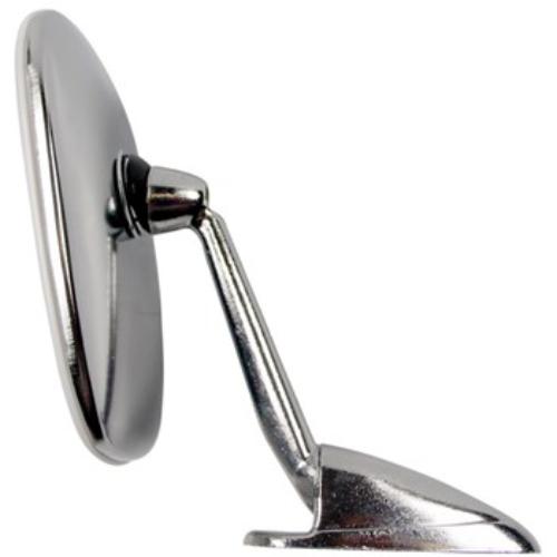 Sleek chrome car mirror 100 x 145mm with bracket, enhancing visibility and style for universal vehicle fitment.